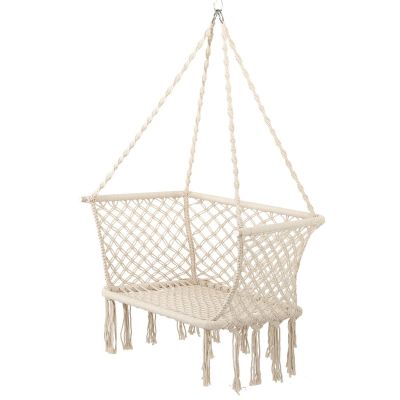 13. OPENWORK HAMMOCK HANGING CHAIR STORK'S NEST 78x64CM ECRU