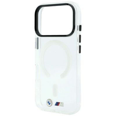 6. BMW M IML Glossy Metal Logo & Trims MagSafe Case for iPhone 17 Pro / 18 Pro - Transparent