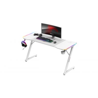 6. Huzaro Hero 3.3 White RGB Gaming Desk