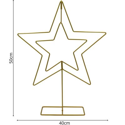 7. DECORATIVE STAR METAL STAND 50CM GOLD MICA