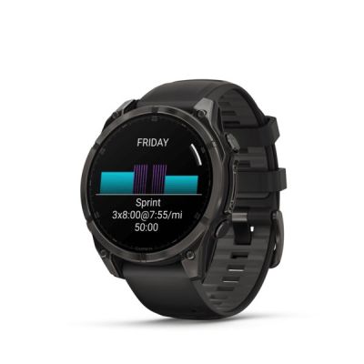 8. Garmin fenix 8 3.56 cm (1.4") AMOLED 47 mm Digital 454 x 454 px Touchscreen Black Wi-Fi GPS
