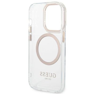 7. Guess GUHMP14LHTRMD iPhone 14 Pro 6.1 "gold / gold hard case Metal Outline Magsafe