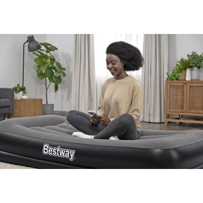 26. Bestway 671BT Air Mattress Single Mattress Black, Gray Unisex