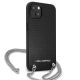 4. Karl Lagerfeld Leather Textured and Chain Case for iPhone 13 / 14 / 15 6.1" - Black