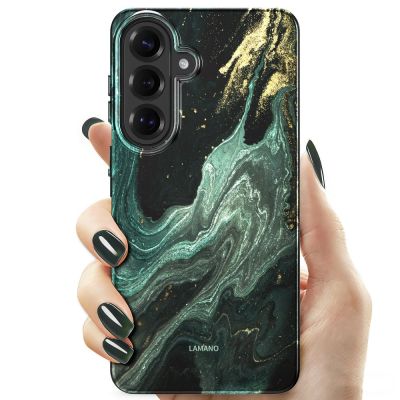 4. Tech-Protect Lamano MagSafe Case for Samsung Galaxy S26 - Black and Green