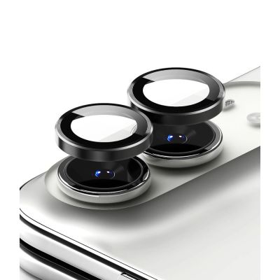 2. Tempered Glass Camera Protector Ringke Camera Frame Protector 2-Pack for iPhone Duo – Black