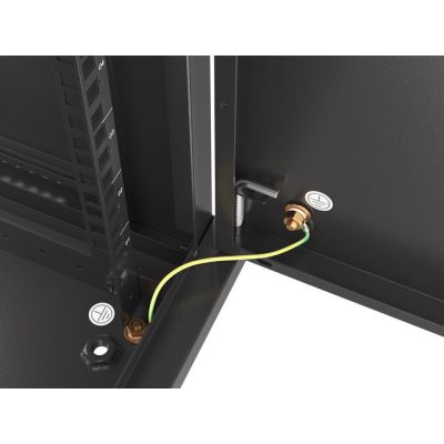 11. Lanberg WF01-6412-00B Wall-mounted RACK Cabinet 19" 12U 600X450 BLACK METAL DOOR (FLAT PACK)