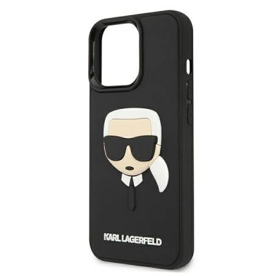 5. Karl Lagerfeld 3D Rubber Karl's Head Case for iPhone 13 Pro / iPhone 13 - Black