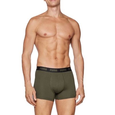 2. Puma Men's Boxer Briefs 2-Pack Khaki Black Comfortable Cotton