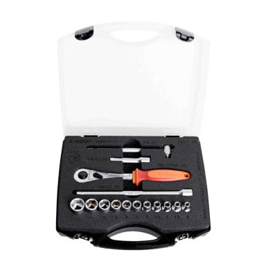 UNIOR 1/4" socket wrench set in a box