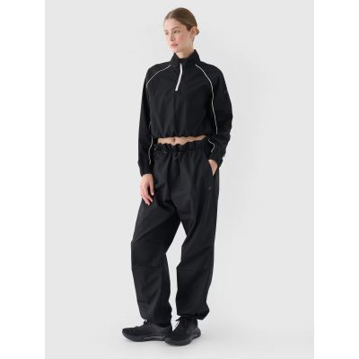 4. Women's cropped transition jacket with a stand-up collar 4F 4FRSS24TTJAF0886-20S