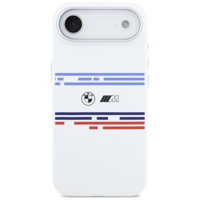 3. BMW M Silicon Horizontal Line MagSafe Case for iPhone Air - White