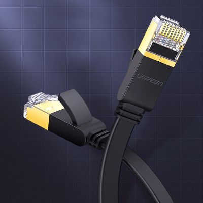 11. Ugreen Ethernet patch cord U/FTP Cat. 7 10Gb/s flat 0.5m black (NW106)