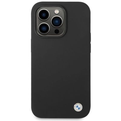 3. BMW Silicone Metal Logo iPhone 15 Pro Max Case - Black