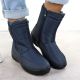 5. Women's flat insulated snow boots, navy blue, Potocki SU33310