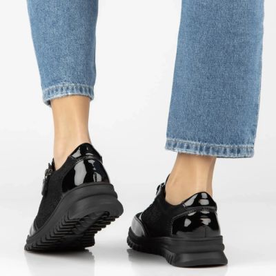 7. Filippo DP8105 patent leather wedge shoes in black