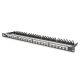 4. High density patch panel 19" 24x keystone, shielded, 0.5U, black, cable guide, labeling fields