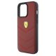6. Ferrari Leather Stitched Lines case for iPhone 15 Pro Max - red