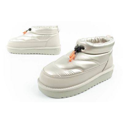 8. D.Franklin women's snow boots winter fashionable insulated ankle boots silver