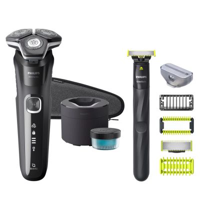 3. Philips SHAVER Series 5000 S5898/79 Rotary Shaver Trimmer Chrome