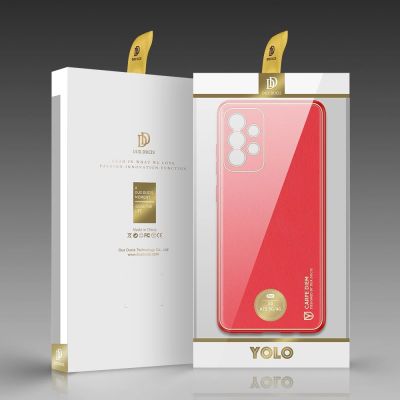 5. Dux Ducis Yolo elegant case made of soft TPU and PU leather for Samsung Galaxy A72 4G red