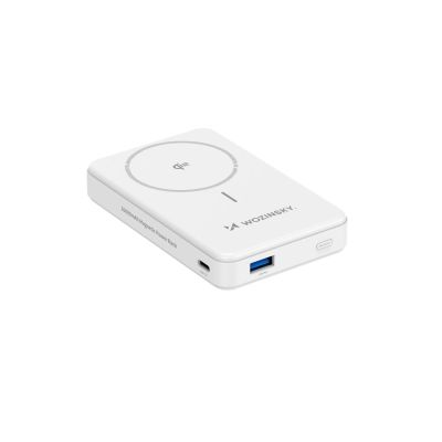 4. Powerbank Wozinsky WLWP-10KA0Y3WS 22.5W PD Qi2 10000 mAh, with stand, 1x USB-A, 1x USB-C - white