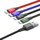 4. Baseus cable USB 4in1 2x Lightning / USB Type C / micro USB cable in nylon braid 3.5A 1.2m black (CA1T4-A01)