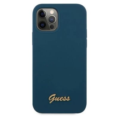 3. Guess GUHCP12LLSLMGBL iPhone 12 Pro Max 6.7" blue/blue hardcase Metal Logo Script