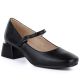 Women's block heel shoes with a strap, black Potocki 12815