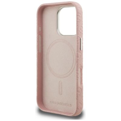 7. Karl Lagerfeld FW Stamped Karl MagSafe Case for iPhone 16 Pro Max - Pink