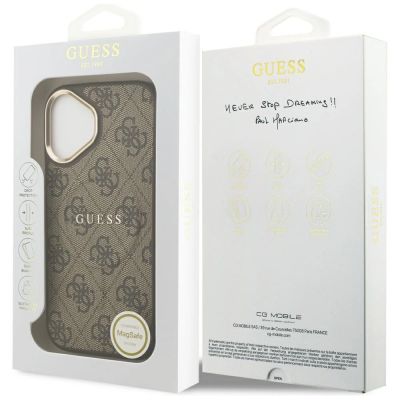 8. Guess 4G PU Classic Logo MagSafe Case for iPhone 17 - Brown