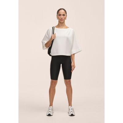 2. Casall Aria Cropped Boatneck Women's T-Shirt White