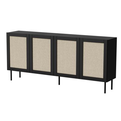 Jute chest of drawers 4D 202x39.5x85 black + calabria linoleum