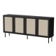 Jute chest of drawers 4D 202x39.5x85 black + calabria linoleum
