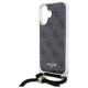 5. Guess Crossbody Cord 4G Print Case for iPhone 16 - Black