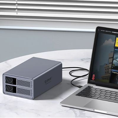 3. Orico 9828RU3 2 Big DAS Solution ProRAID Disk Array for 2 2.5"/3.5" SATA HDD/SSD Drives with RAID Controller - Gray