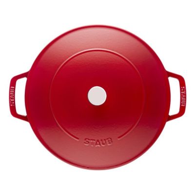 2. Deep Braising Pan with Lid Staub – 24 cm, Red