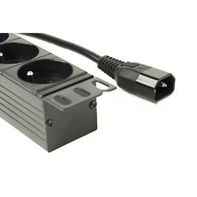 3. GEMBIRD 19" Rack Power Strip PDU EG-PDU-014-FC14, 1U, 16 A, 8 French Sockets, C14 Plug, 3 m Cable