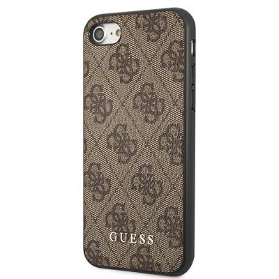 2. Guess 4G Metal Gold Logo Case for iPhone SE 2022 / 2020 / 7 / 8 - Brown