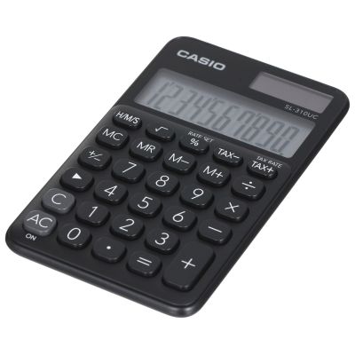 CASIO POCKET CALCULATOR SL-310UC-BK BLACK, 10-DIGITAL DISPLAY