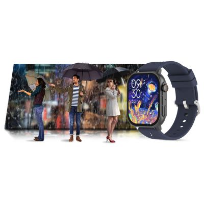 22. Smartwatch Gravity GT15-4 Blue Silicone Strap + Titanium Bracelet