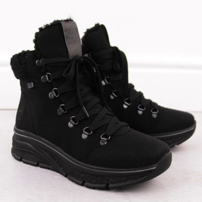 5. Waterproof insulated women's hiking boots in black Rieker 48034-00
