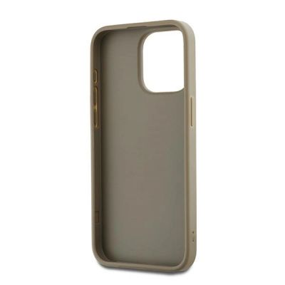 6. DKNY Wrist Strap Stock Logo case for iPhone 15 Pro Max - beige