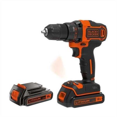 2. 18V Black+Decker Cordless Drill Driver [BDCDD186KB-QW] Li-Ion, 2x1.5Ah