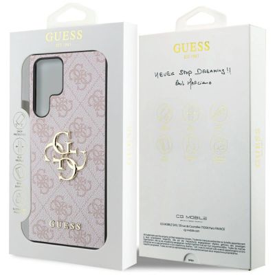 8. Guess 4G Big Metal Logo Case for Samsung Galaxy S24 Ultra - Pink