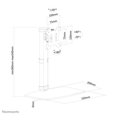 11. Neomounts FPMA-D890BLACK Monitor Holder/Stand 76.2 cm (30") Desk Black