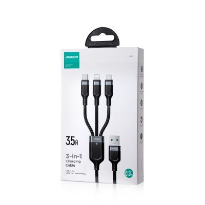 5. Joyroom Multi-Use Series S-A18 3in1 USB-A - Lightning / USB-C / micro USB cable 0.3m - black