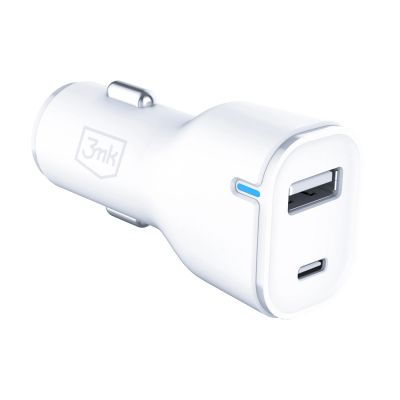7. 3mk Car Charger 20W PD3.0 QC 3.0 USB 1A1C - White