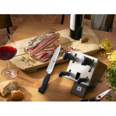 20. ZWILLING Four Star 35145-007-0 Self-Sharpening Knife Set, 7 Pieces, Black