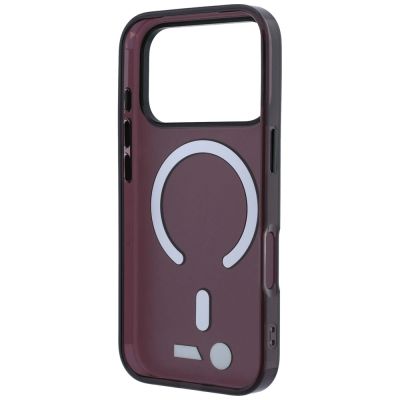 7. BMW M IML Frosted Metal Logo & Trims MagSafe Case for iPhone 17 Pro Max / 18 Pro Max - Burgundy